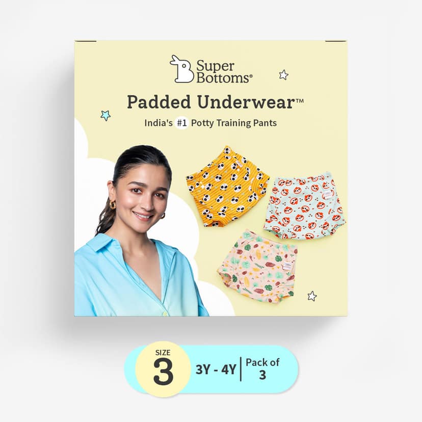 SuperBottoms Padded Underwear 3-4Y | Potty Training Underwear Pack of 3 view 2