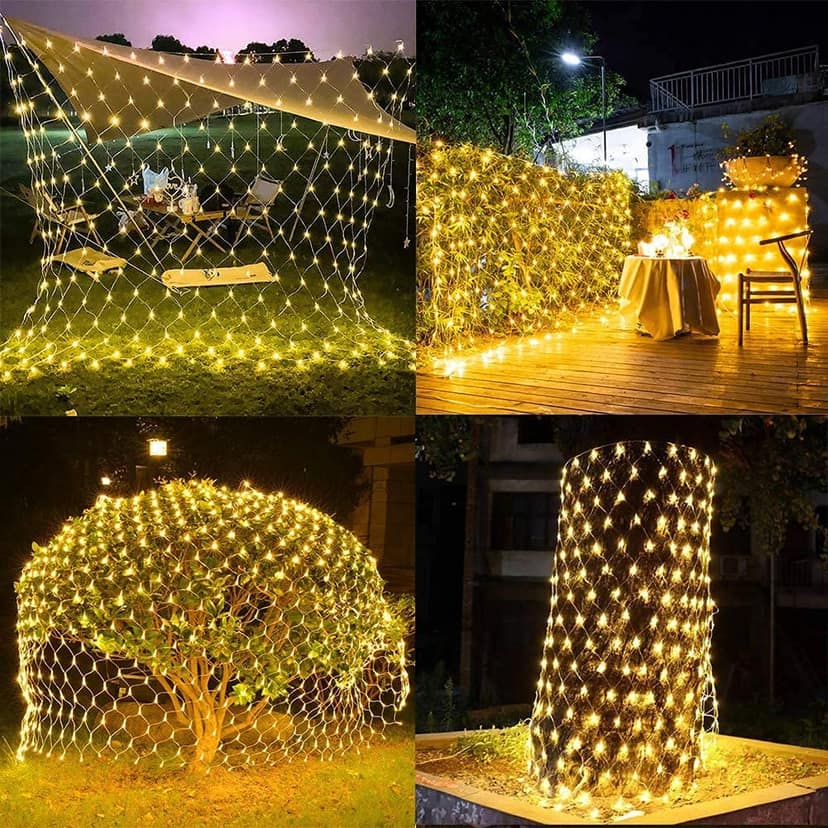 SPARKWORLD LED Net Mesh String Lights - Diwali Lights, LED Lights For Home Decoration 192 Leds 8 Modes (3X2M Warm-White)(Pvc) | Colour: Yellow view 2