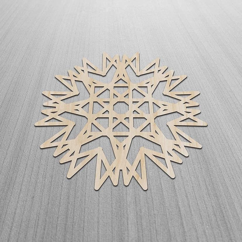 Haoser Mandala Wooden Wall Art, Whirl Look Lattice Abstarct Geometric, Birch Wood Plywood Rustic Wall Art Accent for Hallway Bedroom Living Room Cafes and Offices (Mandala Design-17_30CM) view 2