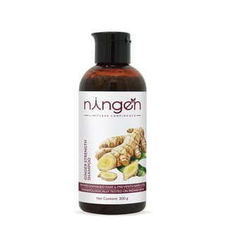 Ningen Ginger Hair Shampoo I Enriched with Witch Hazel, Lemongrass I Irritation Free, Paraben Free I Stimulates Hair Growth and Treats Dandruff I 300g