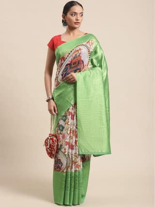 Women's Banarasi Art Silk Saree With Unstiched Blouse Piece