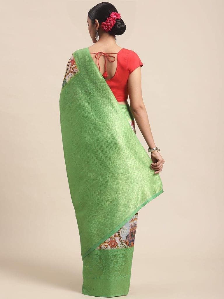 Women's Banarasi Art Silk Saree With Unstiched Blouse Piece view 2