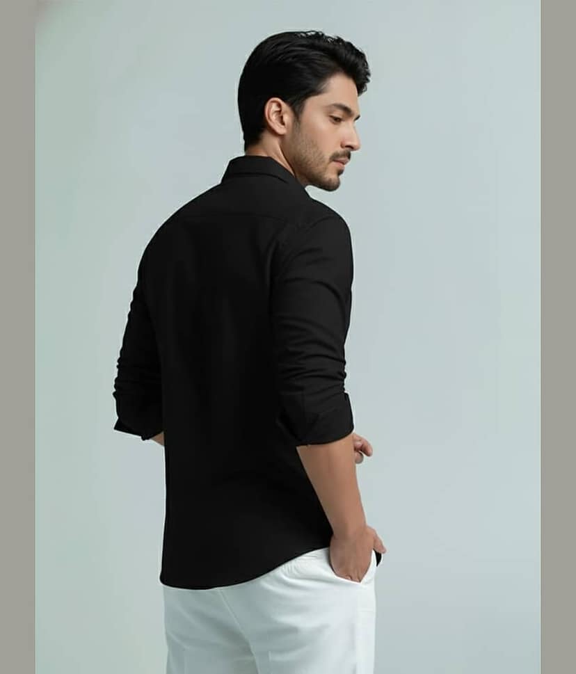 BHUVIKOO Cotton Blend Plain Shirt Style Kurta For Men ( Grey ) view 2