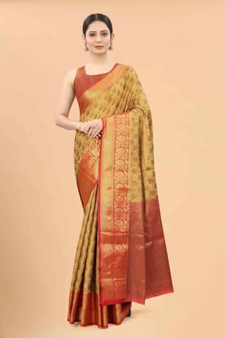 Silk Zone Women's Banarasi Silk Woven Saree With Unstiched Blouse Piece