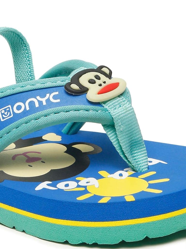 Premium Monkey V-Shape Flip-flops With Adjustable BackSupport - Blue (Unisex) view 2