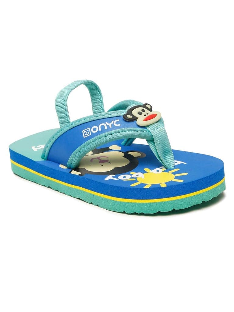 Premium Monkey V-Shape Flip-flops With Adjustable BackSupport - Blue (Unisex) view 4