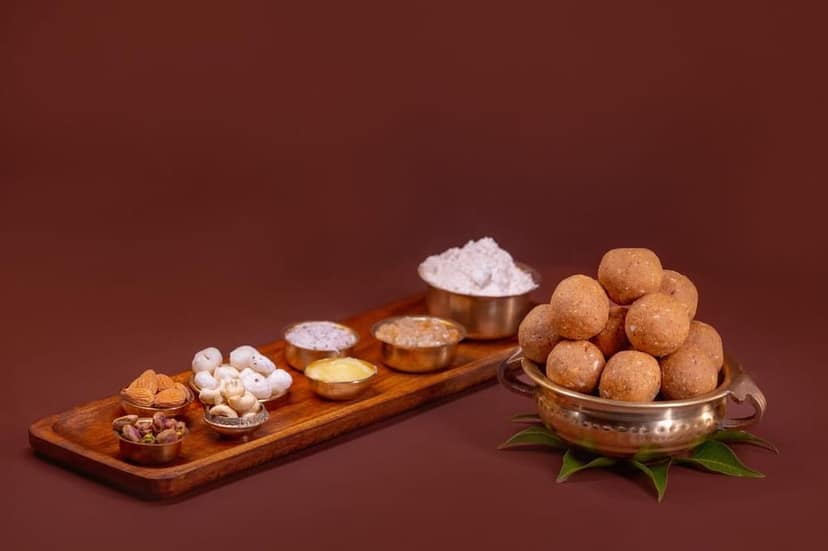 Desi Mitahara's Multigrain Ladoo - Made with Multigrain, Jaggery & Cow Ghee - Traditional Indian Sweet - Healthy, Nutritious Snack - 480g Pack - No Artificial Colours - Suitable for All Ages view 4