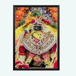 NOKKES Radha Raman ji Vrindavan Radha Raman Thakur Ji Black Photo Frames Religious Photo frame 5X7 Inch Photo Frame_QWW101