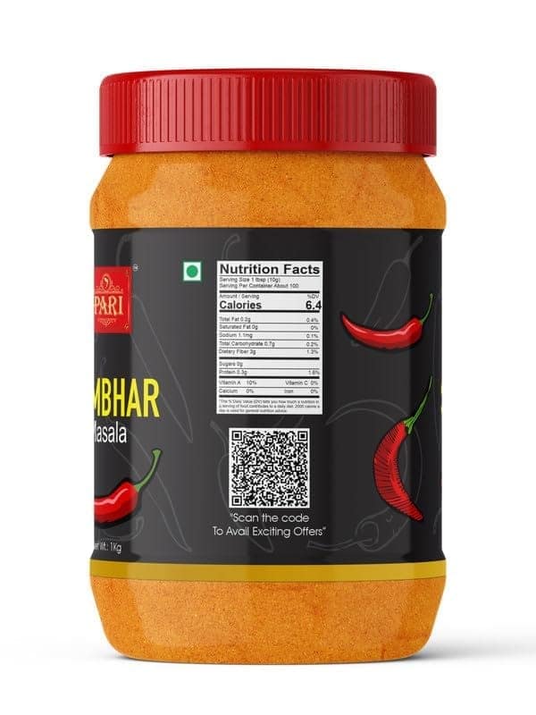 Pari Sambar Masala Powder | No Preservatives | Indian Spice | Easy to Cook | (Pack of 1 x 1000g) view 4
