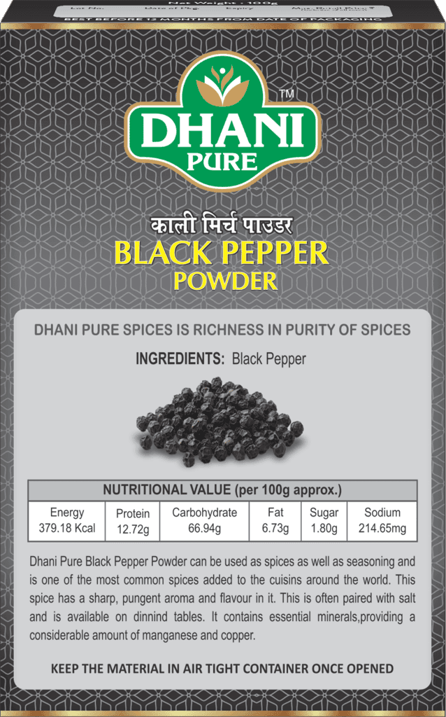Dhani Pure Black Pepper Powder Box (MRP : RS. 10/- ONLY) view 2