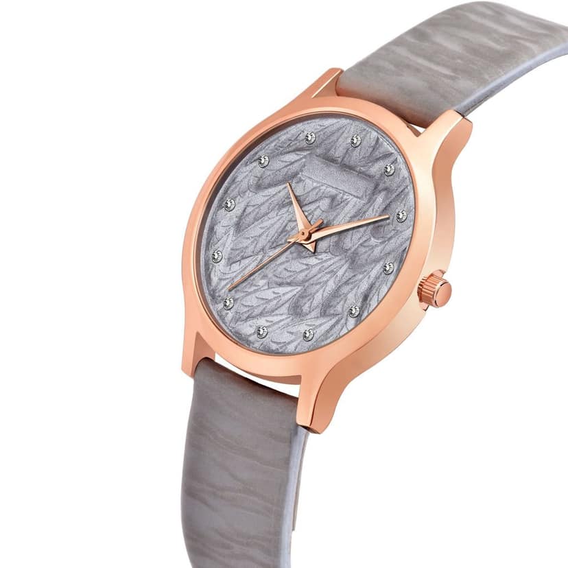 Loretta MT-335 Grey Leather Belt Slim Dial Women & Girls Watch view 3