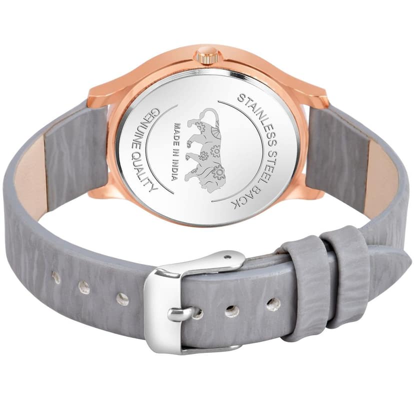 Loretta MT-335 Grey Leather Belt Slim Dial Women & Girls Watch view 4