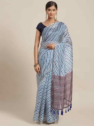 Women's Linux Soft Silk Saree With Unstiched Blouse Piece