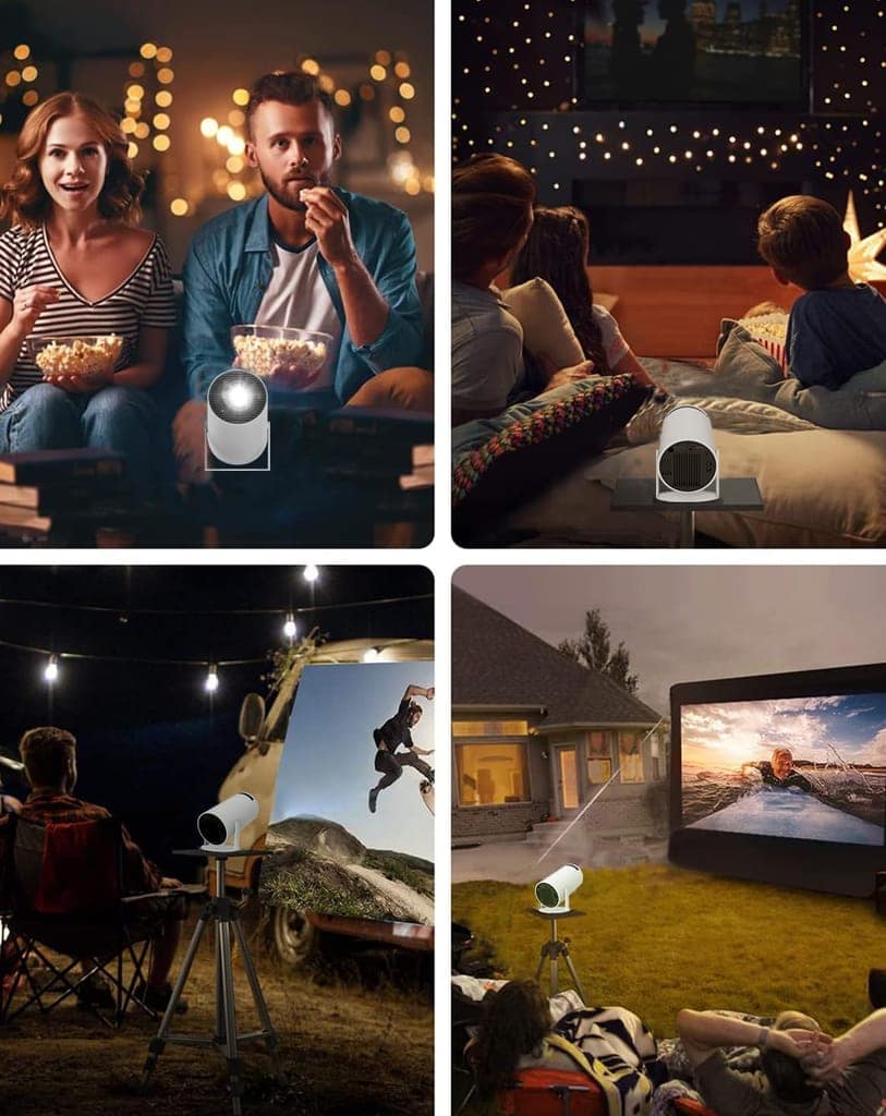 Smart Projector for Home 4K Support, Native 720p HD Resolution, 2500 Lumen, Rotabable Design, Speaker, Android 11 with Built-in Apps (Netflix, Prime, YouTube) WiFi, 100''Max Display view 7