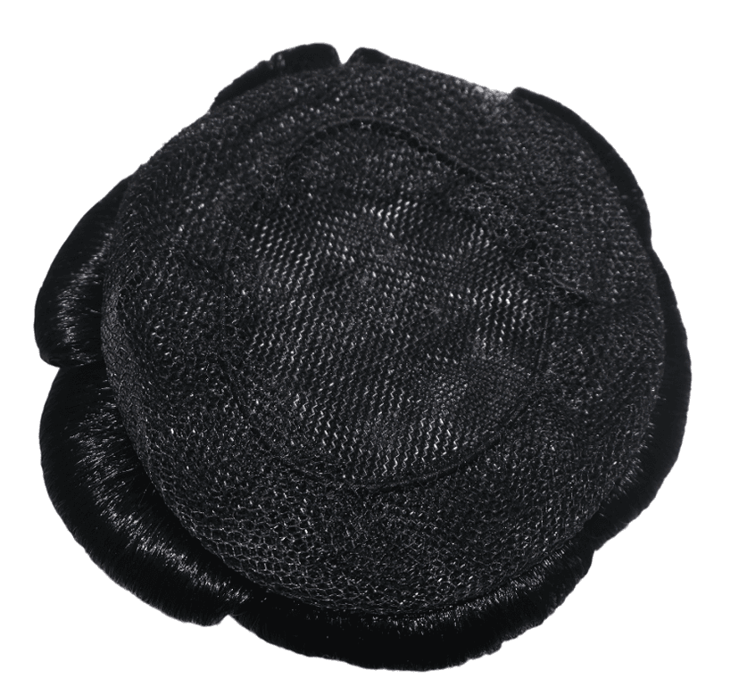 Elegant Black Hair Bun with Rhinestones & Pearls view 3