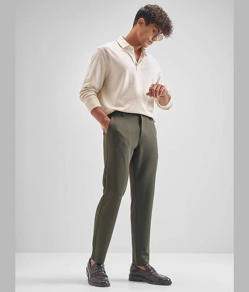 Highlander Relax Men's Chinos - Green ( Pack of 1 ) view 2