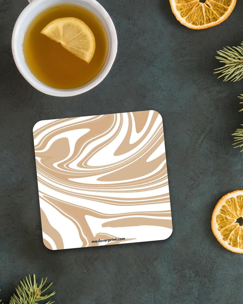 Mad Over Print Marble Coaster (Set Of 6)