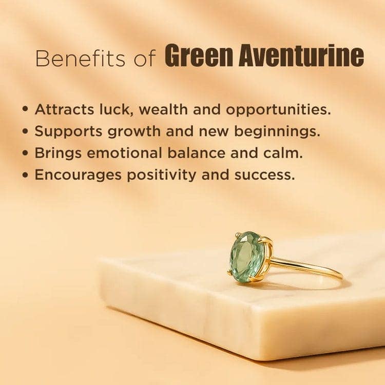 Green Aventurine Adjustable Ring शिक्षा और करियर के लिए