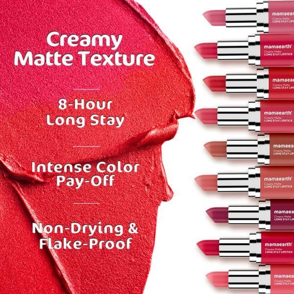 Mamaearth Creamy Matte Long Stay Lipstick - 09 Cranberry Crush view 2