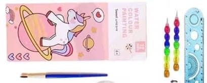 Unicorn Pouch With Stationery Pen Pencil Combo Set for Kids view 2