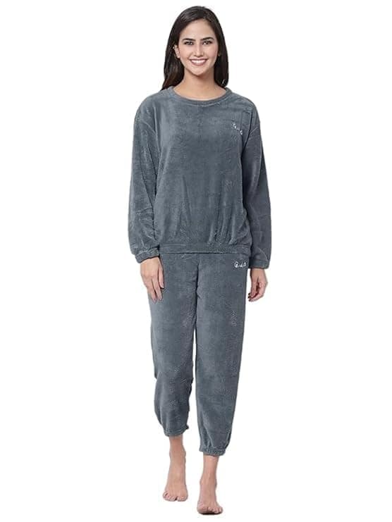 Combo Pack of 2 Women Winter Nightsuit Ladies Warm Night Suit Girls Pyjama Women's Top and Pajama Pants Regular Fit Pyjama Set view 6