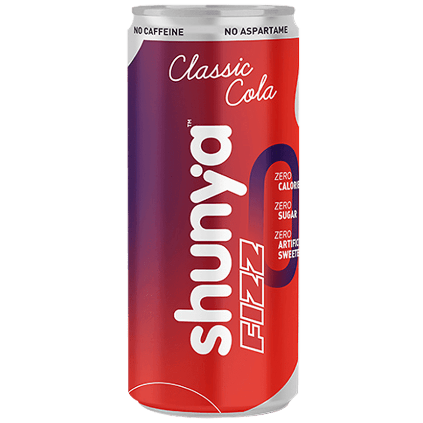 Shunya Fizz Classic Cola - Guilt-Free Soft Drink With Zero Sugar & No Preservatives, 300 Ml Can
