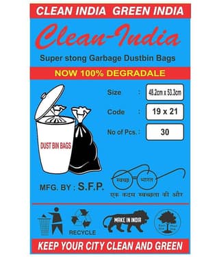 C-I - 3 Packs Medium Disposable Garbage Bags for Wet Waste, Blue Color (90 pcs)