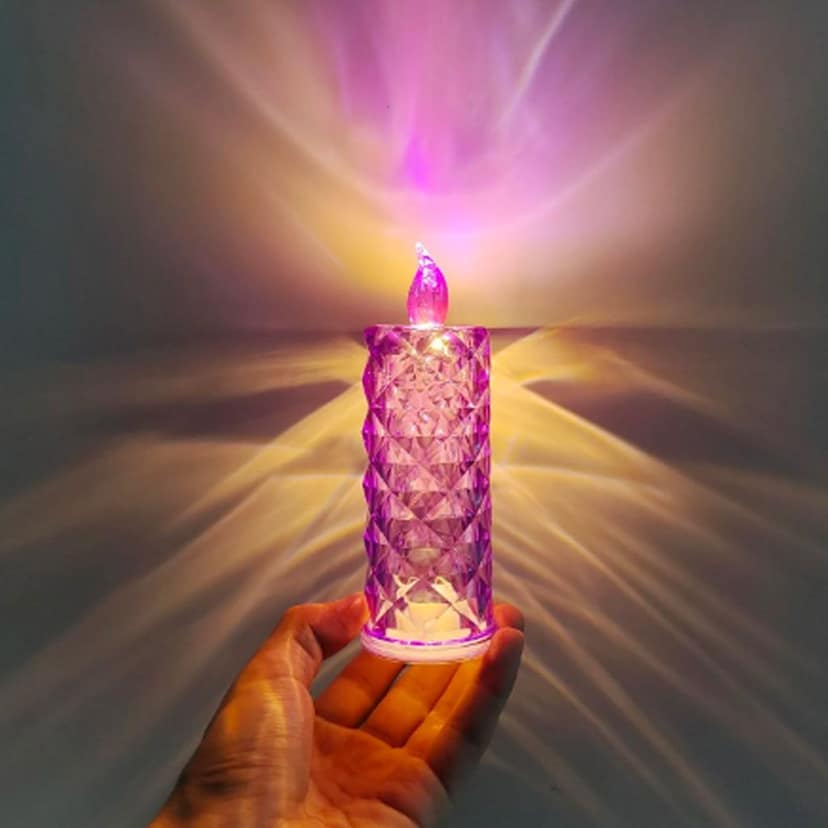 Crystal Candlelight – Multicolor Decorative Candle for Diwali | Styleva view 2
