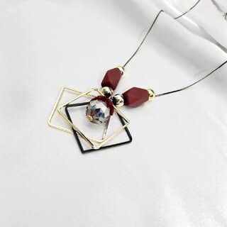 Stylish Long Chain Brown Stone Necklace for WomenGirls view 2