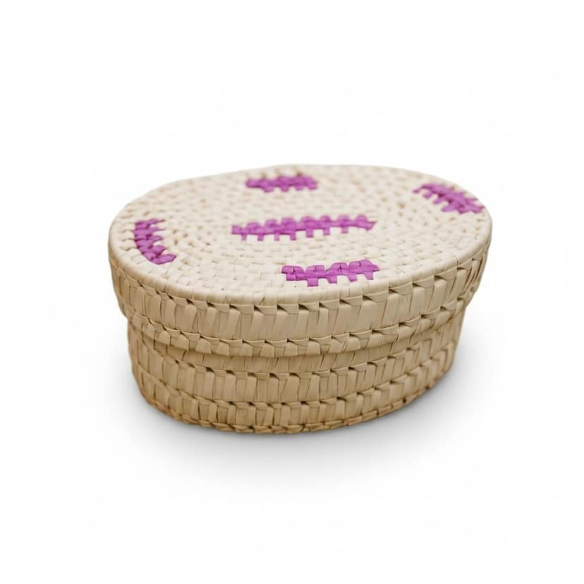 Palm Oval Storage Box – Handwoven Eco-Friendly Organizer