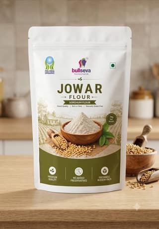 Bullseva Organic Jowar Flour (Sorghum Flour) - 1 KG