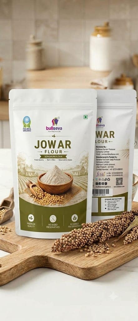Bullseva Organic Jowar Flour (Sorghum Flour) - 1 KG view 3