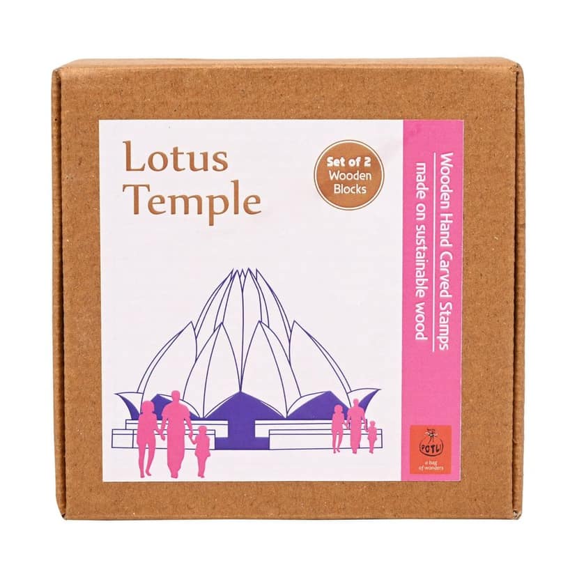 DIY Wooden Block Printing Set Lotus Temple view 2