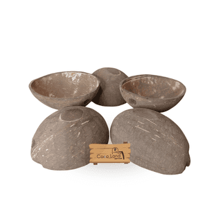 Coconut Shell Finished Oval Pot (100-150-250 ml) S-M-L | Size Decorative Pots,Candle Making,Candle Holder,Craft Making | Handicraft,Agricraft