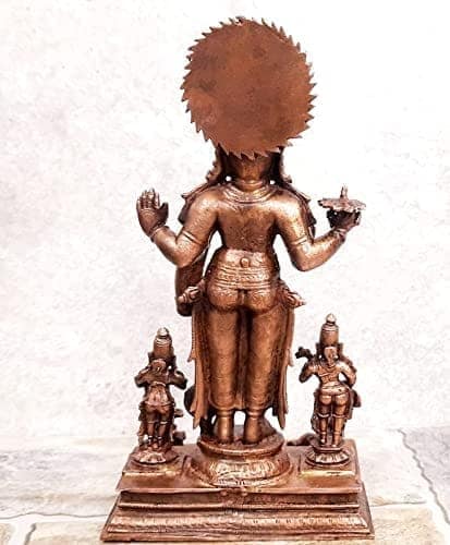 Searchers Paradise - Copper Idols Sathya Narayana Combo Set,7 inches, Copper Handmade 1700 Grams, Patina Antique Finish, Pack of 1 Piece view 2