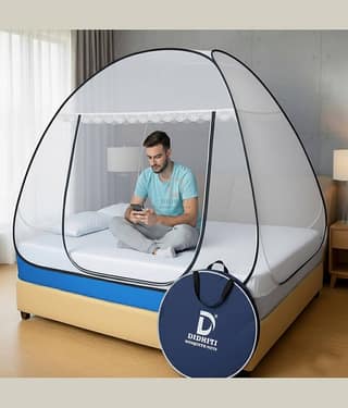 didhiti - White Polycotton Foldable Mosquito Net ( Pack of 1 )