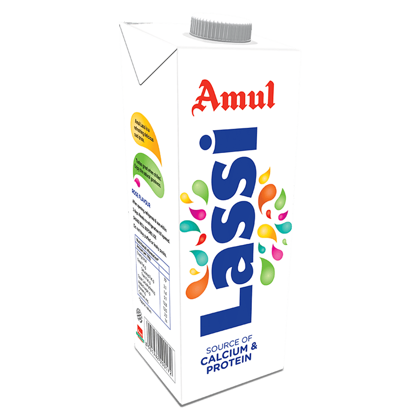 Amul Lassi - Rose Flavour, Source Of Calcium & Protein, 1 L Carton view 2