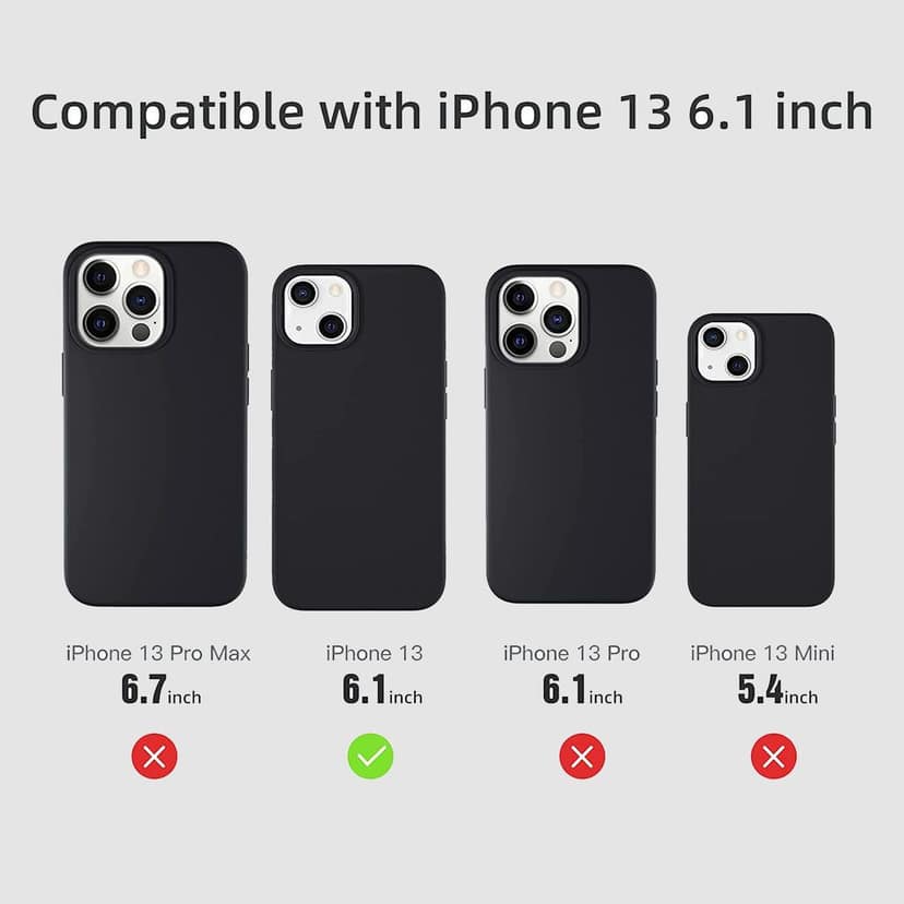 LIRAMARK Liquid Silicone Soft Back Cover Case for Apple iPhone 13 (6.1 Inch) view 2