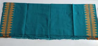 Green and gold traditional Indian Gamsa