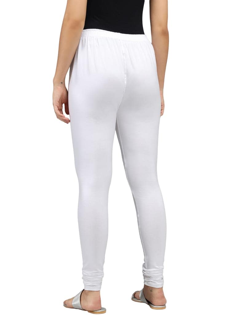 SOFT COLORS Women's Skinny Fit Ethnic Wear Churidar Leggings (White) view 2