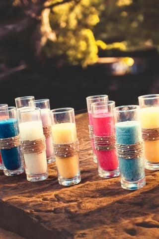 Long Glass Jute Soy Candle