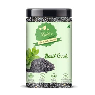 The Rabb's Secret - Raw Basil Seeds Jar 500gm For Eating & Weight Management | Sabja Seeds| Kamakasturi Seeds| Tukmalanga Seeds