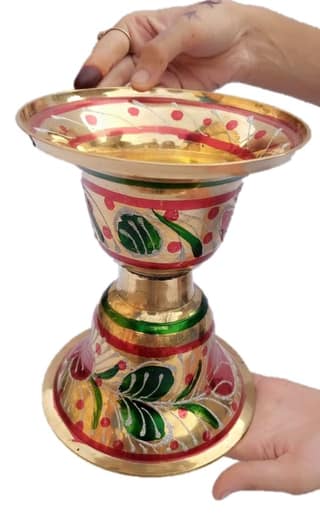 Mii Art Antique Mughal Design Brass Thukdan/Peekdan,ugaldaan/spit Bottle(Size20 cm Large) Pack of 1 pcs.