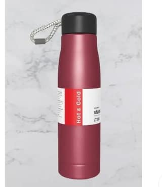 Vacuum Insulated Stainless Steel Water Bottle, 550ml, Leak-Proof Lid with Braided Rope Handle, Hot & Cold, Thermos