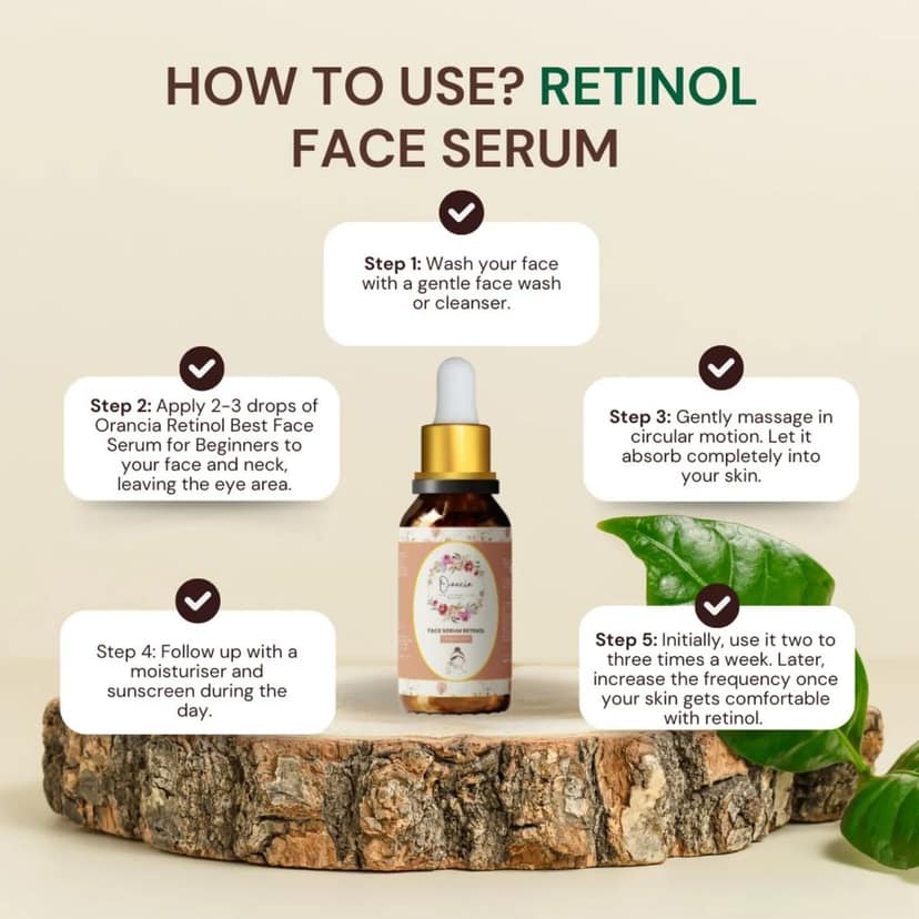 Orancia Retinol Complex Face Serum with Niacinamide | Multi-Peptides & Hyaluronic Acid | Reduces Fine Lines & Wrinkles, Boosts Collagen, Firms Skin, Youthful Radiance, Beginner-Friendly | 30ml view 6