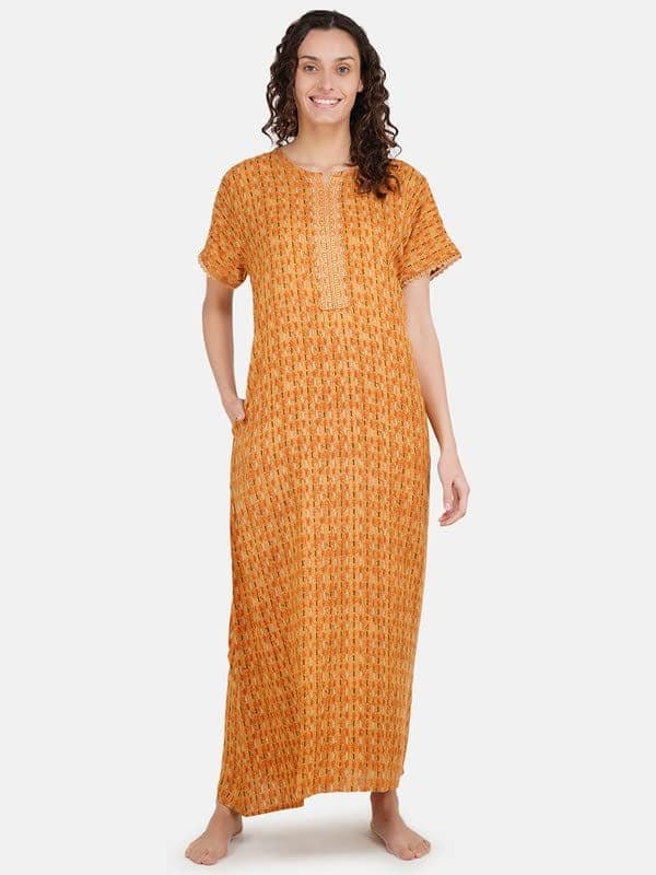KOI SLEEPWEAR Alpine Nightgown with Beautiful Floral Embroidery with Pockets Comfortable for Women view 8