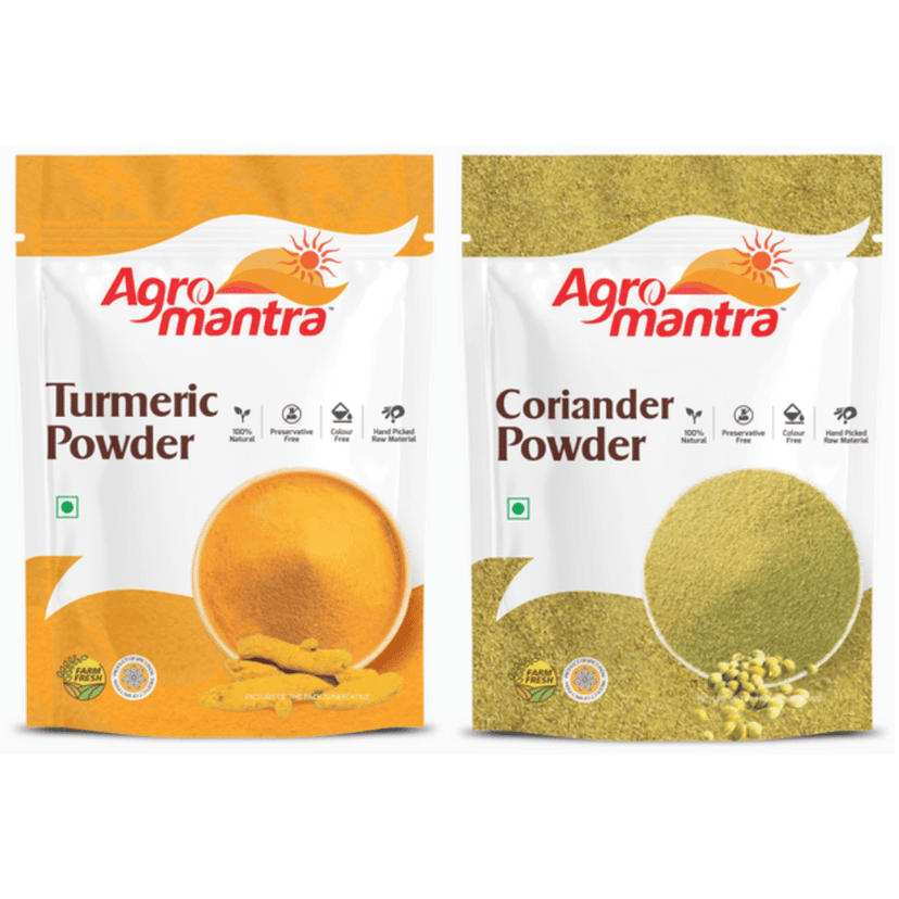 Agro Mantra Turmeric And Coriander Powder 500gm Each