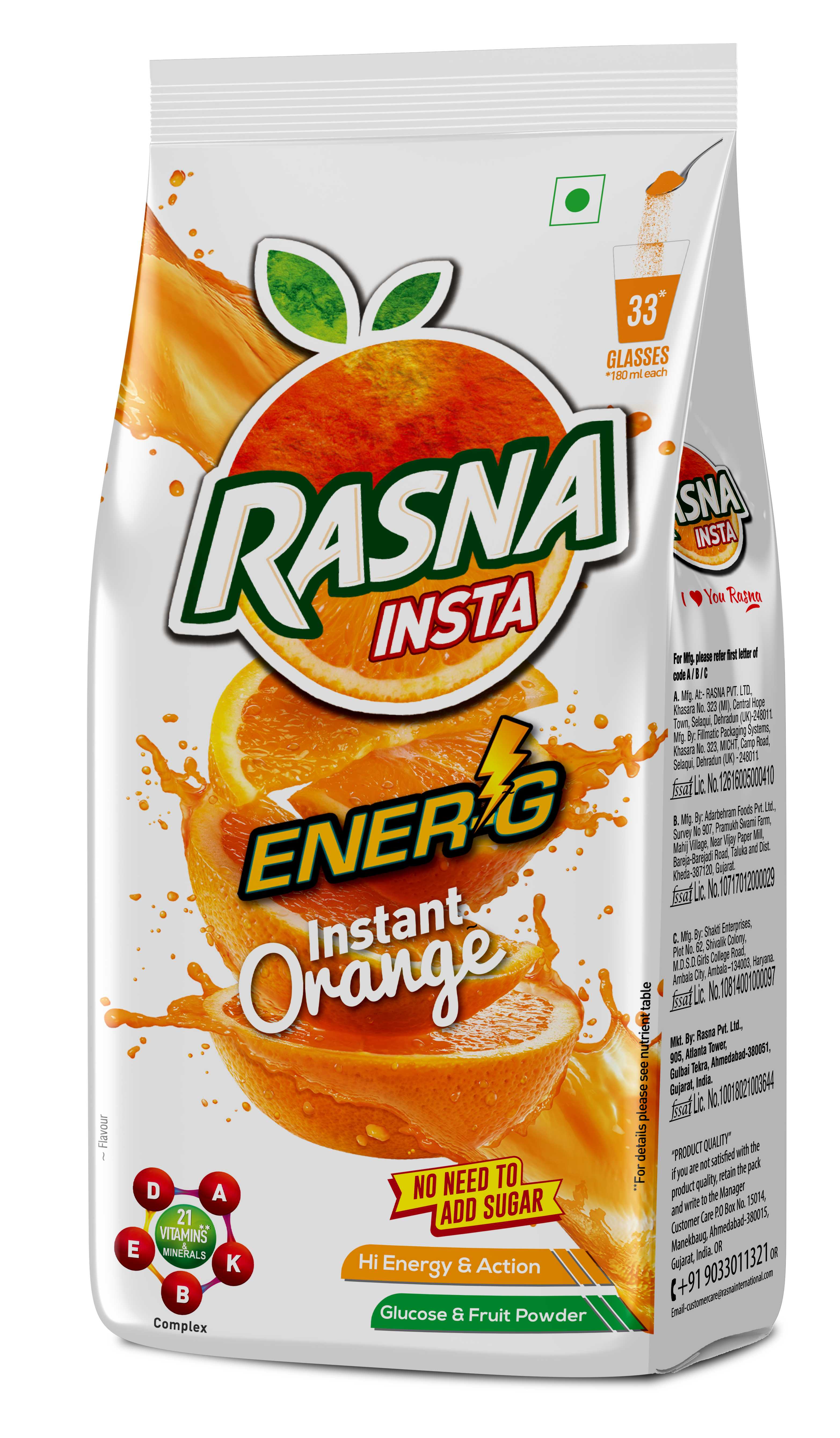 Insta Fruit Preparation 750g Pouch, Orange