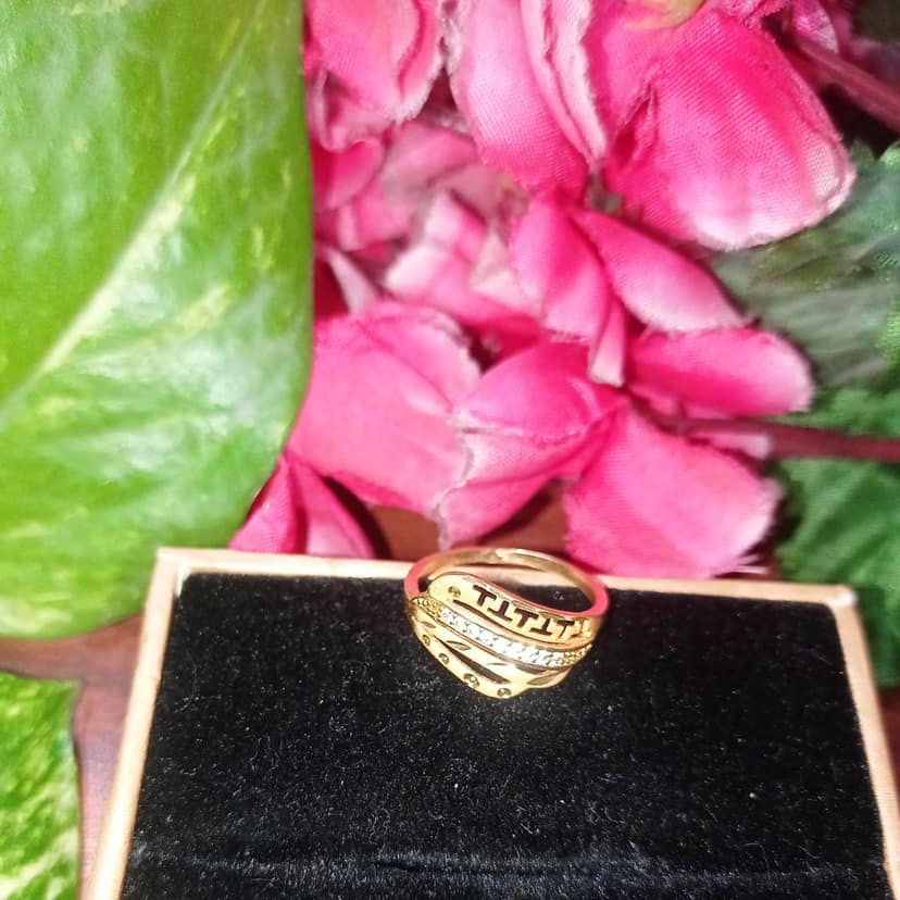 Trendy Gold-Plated Alloy Ring for Women with Elegant Zircon Design – Adjustable & Fashion-Forward view 3