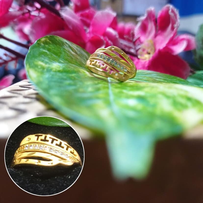Trendy Gold-Plated Alloy Ring for Women with Elegant Zircon Design – Adjustable & Fashion-Forward view 4